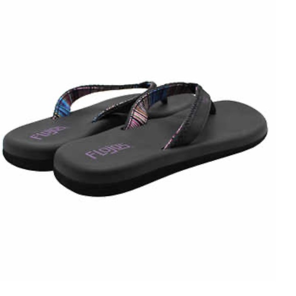 Flojos By Seajack New Flip Flops Ladies Josie Comfort Sandals New Sz 7 Black - Picture 2 of 10